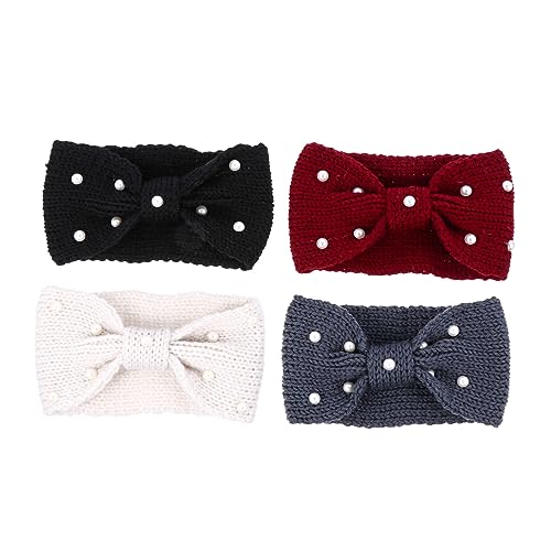 CALLARON 4 Stück Wolle-Perlen-Stirnband frauen stirnband Kopfbänder mit Kopf gestrickt Perlenkrawatte Mädchen Bogen Winter Stirnbänder elastische Haarbänder Garn CALLARON 4 Stück Wolle-Perlen-Stirnband frauen stirnband Kopfbänder mit Kopf gestrickt Perlenkrawatte Mädchen Bogen Winter Stirnbänder elastische Haarbänder Garn von CALLARON