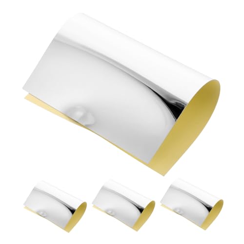 CALLARON 4 Stücke Aufkleber Spiegel Peel And Stick Spiegel Silber Metallic Selbstklebende Nagel Aufkleber Papier Wand Spiegel Stick Auf von CALLARON
