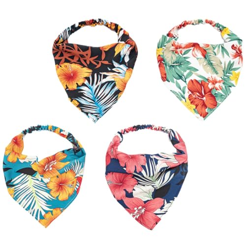 CALLARON 4stücke Frauen Haar Schals Elastische Bandana Mit Blumenmuster Dreieckige Kopftücher Für Musikfestivals Partys Und Freizeitaktivitäten Blau Und Grün von CALLARON