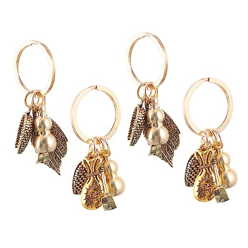 CALLARON 4stücke Messing Gourd Schlüsselanhänger Chinesische Stil Für Taschen Schlüsselbund Und Dekoration Inklusive Designs von CALLARON