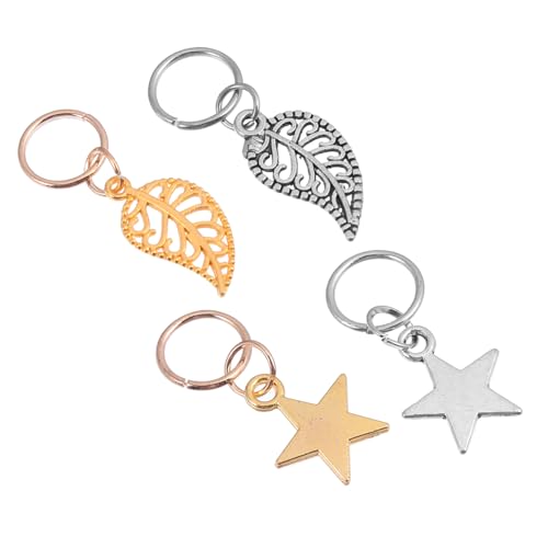 CALLARON 40 Stück Teiliges Haarschmuck Ringe für Zöpfe und Dreads Goldene und Silberne Anhänger für Nageldesign DIY Charms für Haarverlängerungen und Partydekorationen von CALLARON