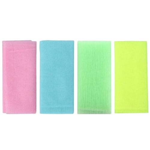 CALLARON 4Stücke Exfoliating Scheuertücher Mildes Nylon Wiederverwendbare Badetücher für Körperpeeling für Nackenreinigung Sanfte Massage und Reichhaltige von CALLARON