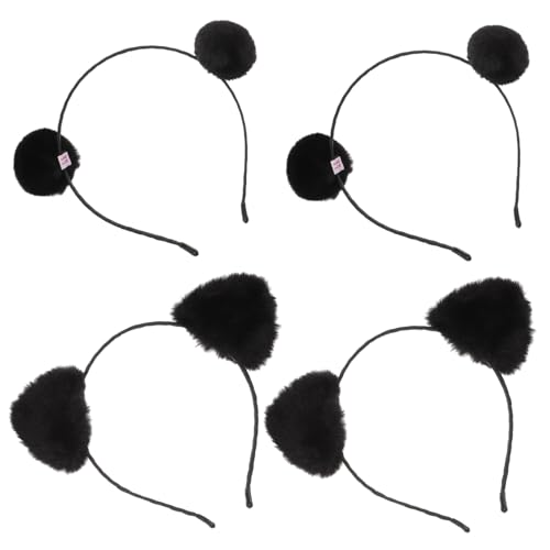 CALLARON 4stücke Pom-pom-stirnband Tier-stirnbänder Plüsch-stirnband Haarreifen Frauen Haarzubehör Haaraccessoires Für Frisuren Hochzeit Party Geburtstag Weihnachten von CALLARON