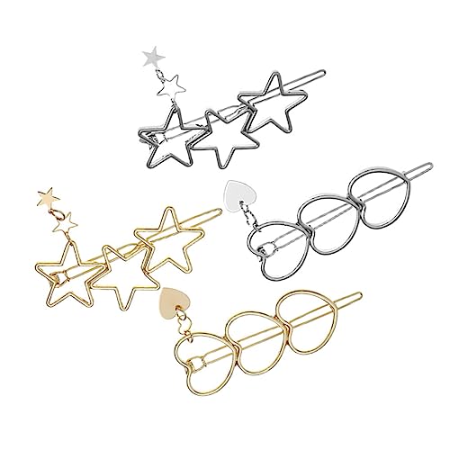 CALLARON 4stücke Teiliges Haarklammer Stern Herzform Stilvolle Haarspangen Für Damen Moda Haardekor Für Hochzeiten Partys Alltag Und Feste Robuste Bunte Haarnadeln Für Einfache von CALLARON