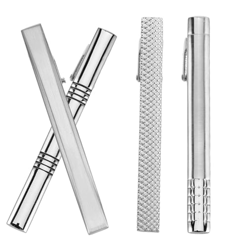 CALLARON 4stücke Teiliges Set Krawattenklammern Aus Metall Für Herren Passend Für Krawatten Aller Breiten Sicherer Sitz Zeitloses Design Für Geschäftliche Und Formelle Anlässe von CALLARON