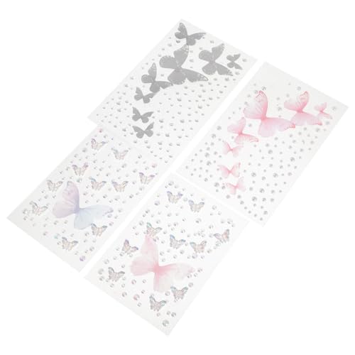 CALLARON 4blätter -gesichtssteine Selbstklebende Strasssteine Für Nagelkunst Diy-maniküre-anhänger Gesichtsschmuck-aufkleber Haarschmuck Strass-aufkleber Nagelschmuck-anhänger von CALLARON