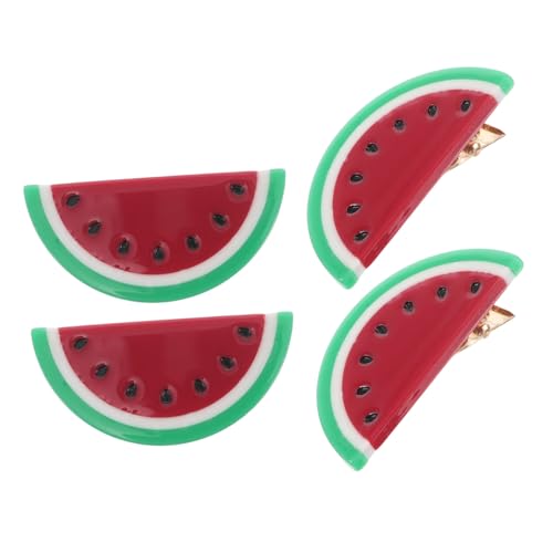 CALLARON 4pcs Acetat Frucht Wassermelonen Haarklammern Süßes Cartoon Frühlingshaarpins Wassermelonknochen Clips Seitenklammern Haarstyling Accessoires Für Frauen Und Mädchen von CALLARON