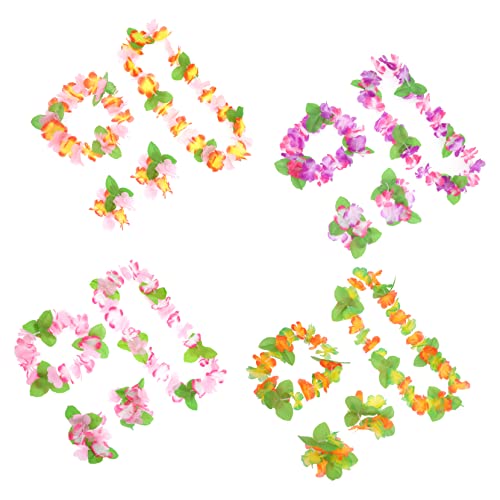 CALLARON 4sätze Hawaii Teiliges Blumen Haarband Handgelenkband Halskette Für Mädchen Für Partys Hochzeiten Und Festliche Anlässe Bunte Dekoration Für Unvergessliche von CALLARON
