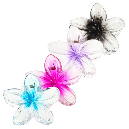 CALLARON 4stücke Blumenhaarklammern Aus Kunststoff Und Harz Große Blumenclips Mit Plumeria-blüten Rutschfeste Haarklammern Für Damen Süße Blumenhaar-accessoires Für Dickes Und von CALLARON