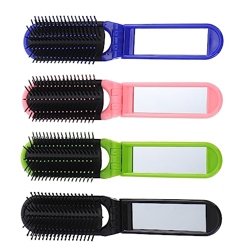 CALLARON 4stücke Faltbare Mini Haarbürste Mit Spiegel Kompakte Reisekämme Für Mädchen Tragbare Haarbürsten Für Handtaschen Und Reisen Für Unterwegs Gemischte Farben von CALLARON
