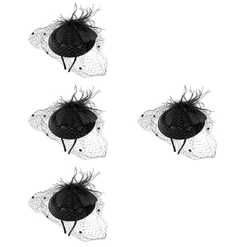 CALLARON 4stücke Fascinator Haarband Mit Federn Und Netz Elegantes Party-accessoire Für Frauen Für Hochzeiten Und Teepartys Verleiht Jedem Outfit Zusätzlichen Charme von CALLARON