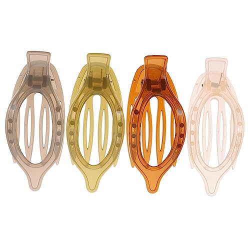 CALLARON 4stücke Flache Haarklammern Dekorative Grüne Haarspangen Für Damen Haarschmuck Aus Acryl Rutschfeste Haarklammern Zum Stylen Und Abteilen von CALLARON