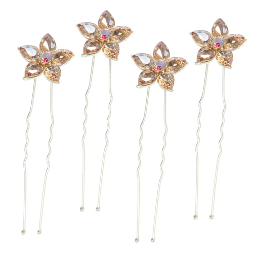 CALLARON 4stücke Haargabeln Für Hochzeiten Brautschmuck Mit Strass Haarnadeln Aus Blumen-haarknotengabeln Für Frauen Und Mädchen von CALLARON