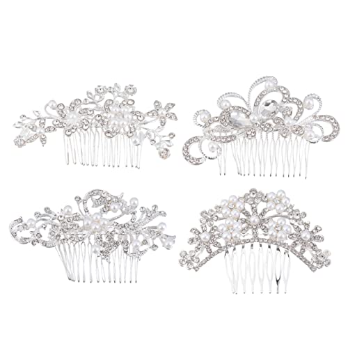 CALLARON 4stücke Haarkamm Mit Perlen Und Strass Für Braut Hochzeitsschmuck Feiner Kopfschmuck Für Bankett Verlobung Party Abschlussball Geschenkidee Für Familie Und Freundin von CALLARON
