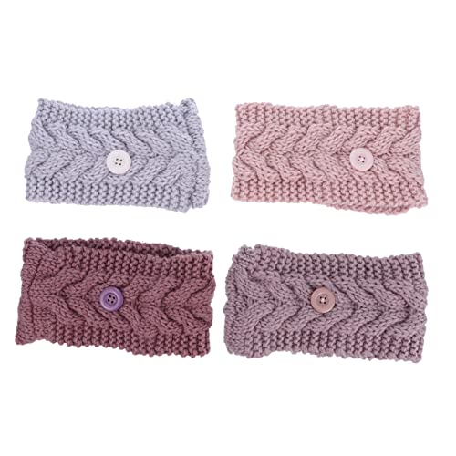 CALLARON 4stücke Knopf Stirnband Masken Stirnband Elastische Stirnbänder Für Gesichtsmaske Gestricktes Für Frauen von CALLARON