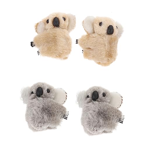 CALLARON 4stücke Mini Plüsch Haar Klemme Plüsch Kopfschmuck Mädchen Haar Styling Zubehör Koala Plüschtier Klemmen Plüschkoala Haarspange Klammer von CALLARON