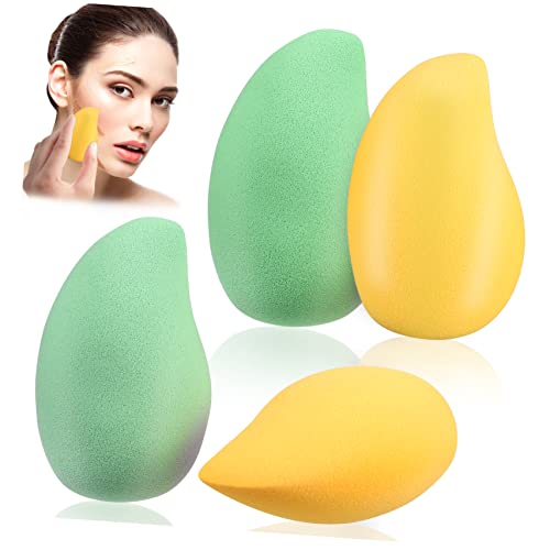 CALLARON 4stücke Puderquaste Make-up-tools Kosmetik-puderquasten Für Frauen Mango-form Make-up-schwämme Geformte Puderquasten Auftragen Von Make-up Konturieren Gesichts Concealer von CALLARON