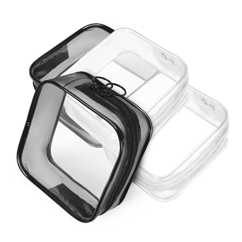 CALLARON 4stücke Quadratischer Transparenter Organizer-Taschen Mit Reißverschluss Durchsichtige Aufbewahrungstaschen Für Reisen Make-up Und Schreibwaren von CALLARON