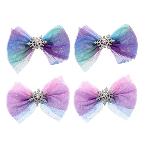 CALLARON 4stücke Schneeflocke Weihnachten Haarnadel Bogen-knoten Barrettes Haar Clips Für Mädchen Party Hochzeit Festive Fotografie Geburtstag Outfit Zubehör von CALLARON