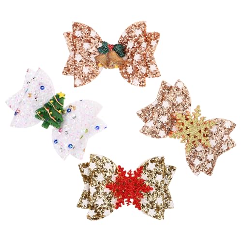 CALLARON 4stücke Weihnachts Schleifen Haarspangen Für Mädchen Süße Weihnachts Haarklammern Festliche Accessoires Für Partys Und Besondere Anlässe von CALLARON