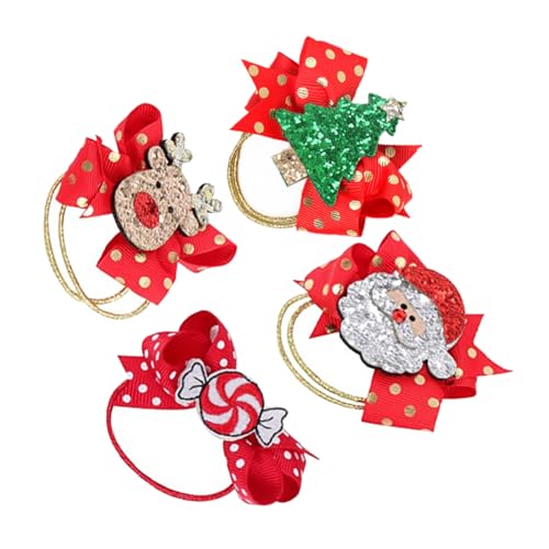 CALLARON 4stücke Weihnachtsschleife-haarband Mit Pailletten Und Bogen Für Junge Mädchen Mädchen Als Haar Zubehör Für Weihnachts-feiern Und Tägliche Nutzung von CALLARON
