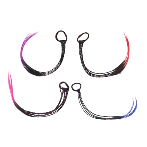 CALLARON 4stücke -haarseil Elastische Haargummis Pferdeschwanzhalter Haarverlängerung Für Junge Mädchen Und Mädchen Blau von CALLARON
