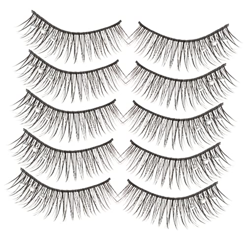 CALLARON 5 Paar Diamant Falsche Wimpern Gefälschte Wimpern Natürliche Falsche Wimpern Künstliche Wimpern Gefälschte Wimpern Für Frauen Natürliche Wimpern Wimpernverlängerung von CALLARON