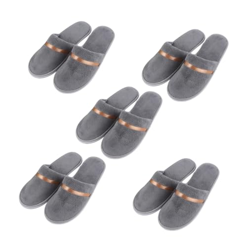 CALLARON 5 Paare Faltbare Hotelslipper aus Weichem Material Leichte Portable Hausschuhe für Damen und Herren Rutschfest als Indoor Slippers Gäste Reisehausschuhe von CALLARON
