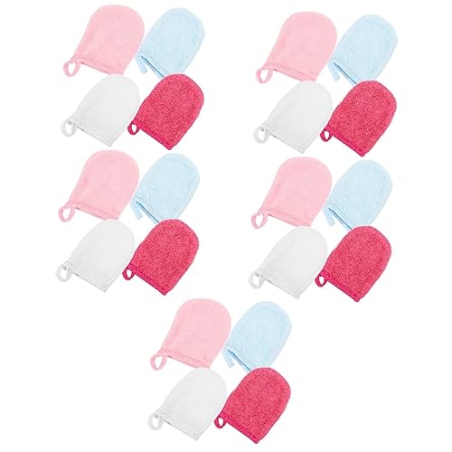 CALLARON 5 Sätze Handschuhe Waschen Make-up-entferner-handschuh Handschuhe Reinigen Schild Sauber Handtücher Peelinghandschuh Für Damen Gesichtspeeling-tool Superfeine Faser 4 Stücke * 5 von CALLARON