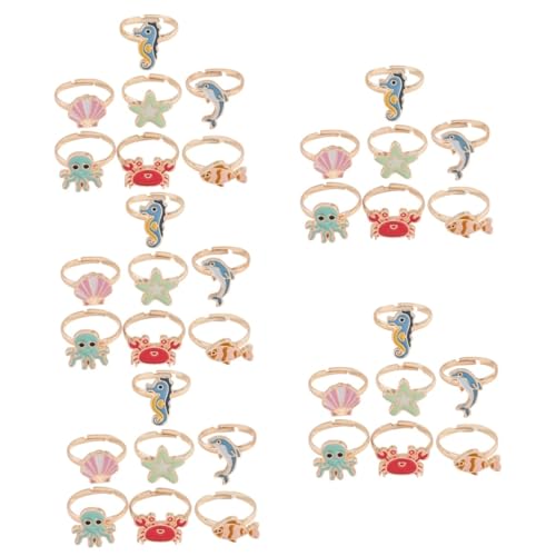 CALLARON 5 Sätze Ring Paar Goldene Ringe Größer Ringe Tierischer Finger Sterling Gold Schmuck Zappeln Schmuckset Trendige Fingerringe Ringschmuck Mädchen Klingeln Legierung 7 Stück * 5 von CALLARON
