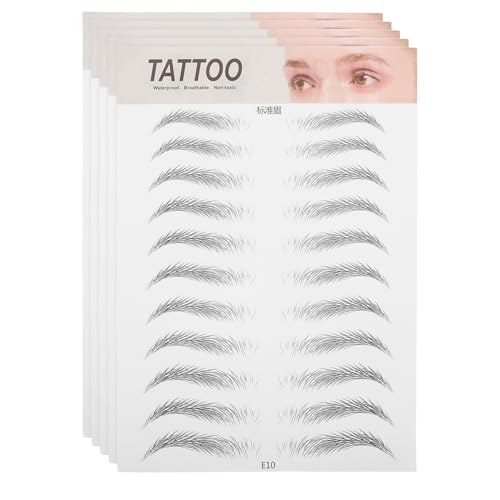 CALLARON 5stücke Augenbrauen Aufkleber Wasserdichtes Realistisch Aussehendes Augenbrauen- Für Einfache Anwendung Für Natürliche Schwarze Farbe von CALLARON