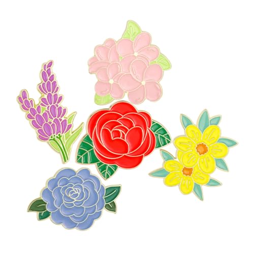 CALLARON 5 Stück Blumen Brosche Teiliges Clip für Damen Dekorative Strickjacken und Pullover Clips Elegantes Design für Kleider und Schals für Partys und Feiern von CALLARON