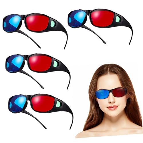 CALLARON 5 Stück Brillen Rot blau Anaglyph Brille Kunststoff Leicht Komfortabel Für Heimkino Projektor Tv Spiele Realistisches Erlebnis CALLARON 5 Stück Brillen Rot blau Anaglyph Brille Kunststoff Leicht Komfortabel Für Heimkino Projektor Tv Spiele Realistisches Erlebnis von CALLARON