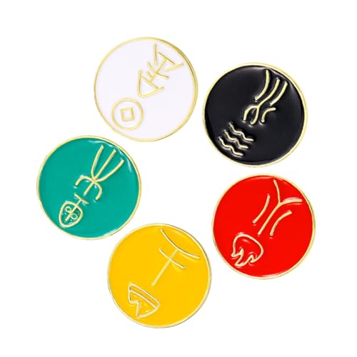 CALLARON 5 Stück Chinesischer Brosche Anstecknadel Mode Pins für Damen Dekorative Abzeichen für Rucksäcke Design Langlebiges Metall von CALLARON