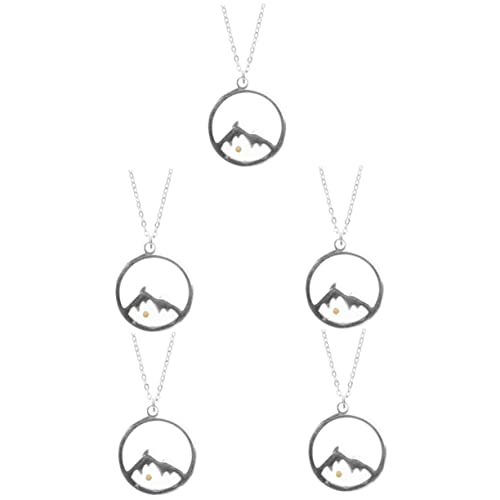 CALLARON 5 Stück Halskette Damen Berg Anhänger Modisch Statement Schmuck für Freundin und Frauen Vielseitig Tragbar zu Geburtstag Hochzeit Weihnachten von CALLARON