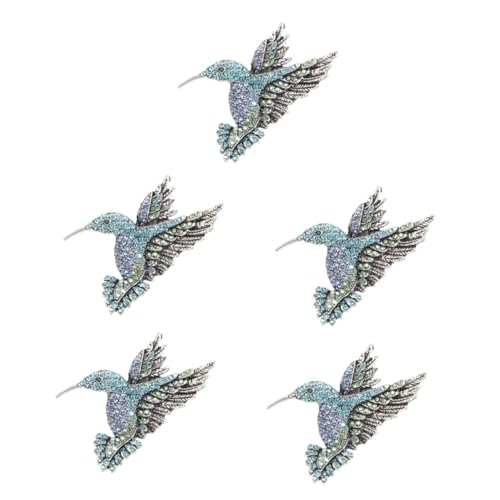CALLARON 5 Stück Rhinestone Hummingbird Brosche Damen Anstecknadel Modischer Tier Schmuck Accessoire für Kleidung und Stola Eleganter Vintage Stil für und Alltag von CALLARON