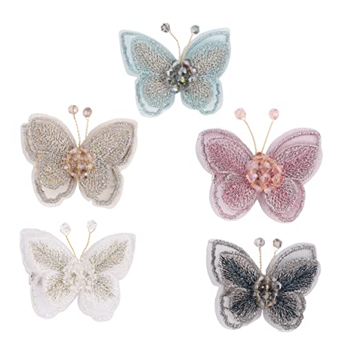 CALLARON 5 Stück Schmetterlings-haarspange Brauthaarclip Friseurklammern Haarschmuck Haarklemme Haarklammern Haarspangen Für Mädchen Kopfschmuck von CALLARON