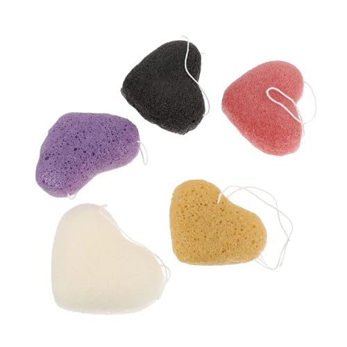 CALLARON 5 Stück Teiliges Gesichtsschwämme aus Konjak für Sanfte Gesichtsreinigung und Peeling Hautfreundlich und Porentief Geeignet für Make Up Entfernung bei Damen und Herren von CALLARON