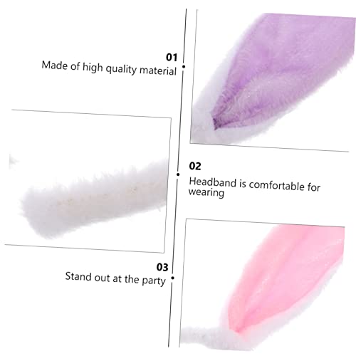CALLARON 5 Stück Teiliges Plüsch Hasenohren Haarreif für Mädchen Süßes Frühlings accessoire mit Weichem Einfarbigem und Zweifarbigem Design Geeignet für Frühlingspartys Fotoshootings und von CALLARON