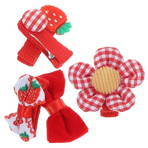 CALLARON 5 Stück Teiliges Set Erdbeer Haarspangen für Mädchen Bunte Kleine Haarklammern Schonend und Einfach zu Tragen Haarschmuck Accessoires für Kleinkinder und Tägliche Stylings von CALLARON