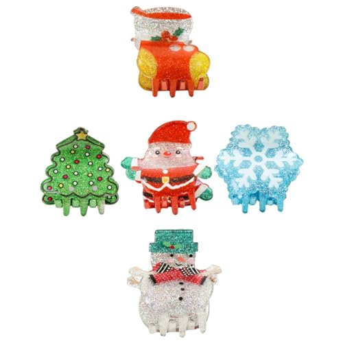 CALLARON 5 Stück Teiliges Weihnachts Haarspangen Kleine Haarklammern für Frauen Niedliche Leichte Haarklaue mit Festem für Partys Alltag Geburtstage und Festliche Anlässe von CALLARON