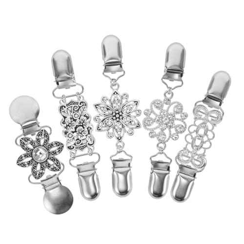 CALLARON 5 Stück Vintage Cardigan Clips Teiliges Set Retro Schal und Pullover Clips für Damen Broschen zur Befestigung von Kleidung für Strickjacken und Kleider von CALLARON