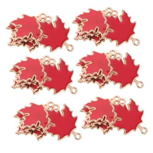 CALLARON 50 Stück Ahornblatt Anhänger aus Robustem Legierungs-material mit Farbiger Emaille-beschichtung Langlebige Herbst-charms für DIY Schmuck Schlüsselanhänger und von CALLARON