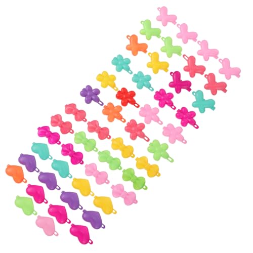 CALLARON 50 Stück Cartoon Haarnadeln Haarspangen Für Mädchen Bunte Kunststoff Haarschmuck Kleine Haarspangen Mit Verschiedenen Designs Rutschfest Und Langlebig Für Tägliche von CALLARON