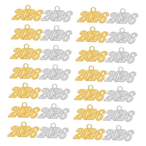 CALLARON 50 Stück Teiliges Abschlussjahr Anhänger mit Quasten Langlebige Abschlusskappen Charms in Gold und Silber für Schmuckherstellung Halsketten Armbänder und Abschlussdekorationen von CALLARON
