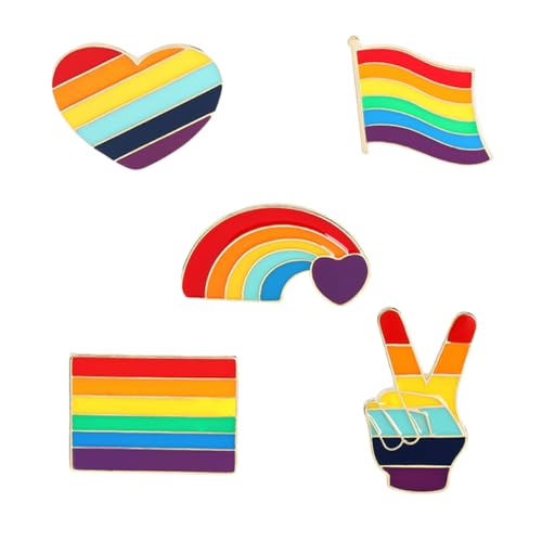 CALLARON Regenbogen-brosche 5-teiliges Anstecknadel-set Regenbogen-pride-accessoire Für Veranstaltungen von CALLARON