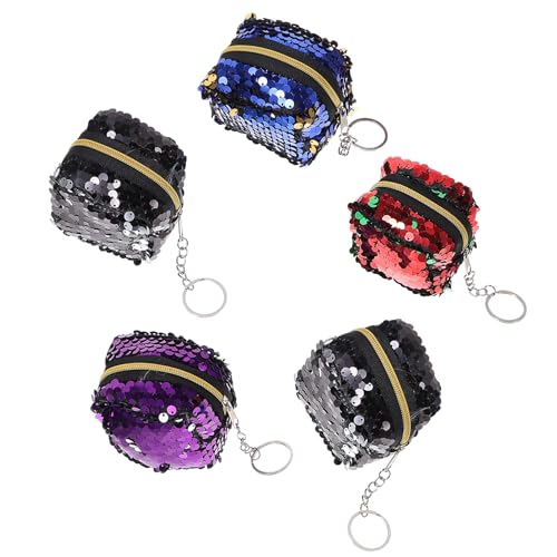 CALLARON 5stücke Pailletten-geldbörse Kleine Für Damen Münztasche Wechseltasche Tragbare Hübsche Mit Pailletten Zufällige Farbe von CALLARON
