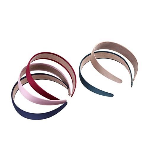 CALLARON 5stücke Haarband Breit Für Damen Breit Stirnband Aus Textil in Khaki Weinrot Marineblau Und Schwärzlich-grün Kopfbedeckung Für Party Und Alltag von CALLARON
