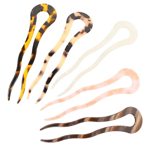 CALLARON 5stücke U-förmige Haarnadeln Für Damen Retro-haarspangen Aus Acetat Für Mädchen Kopfbedeckungen Haarschmuck in Klassischen Farben von CALLARON