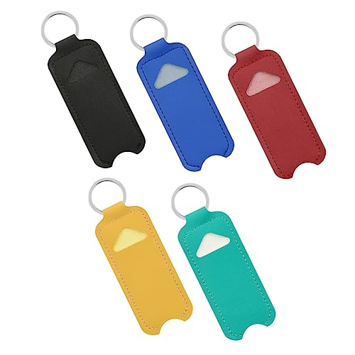 CALLARON 5stücke Teiliges Schlüsselanhänger Für Lippenpflege Pu Lip Gloss Praktischer Lippenbalsam Organizer Für Reisen Büro Und Freizeit Als Für Freunde von CALLARON